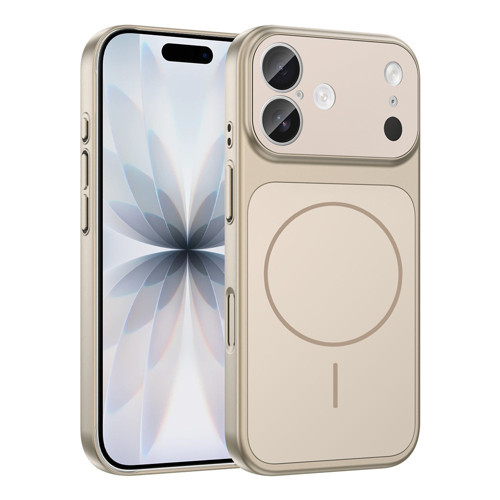 iPhone 17 Kılıf M-Safe Şarj Özellikli Kamera Korumalı Formen Kılıf - Gold