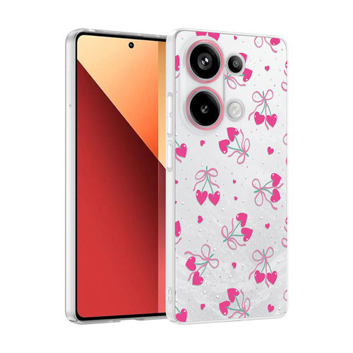 Xiaomi Redmi Note 13 Pro 4G Kılıf Kamera Korumalı Desenli Klip Kılıf - Kalpli Kiraz