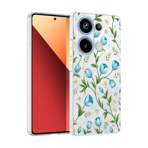 Xiaomi Redmi Note 13 Pro 4G Kılıf Kamera Korumalı Desenli Klip Kılıf - Mavi Lale