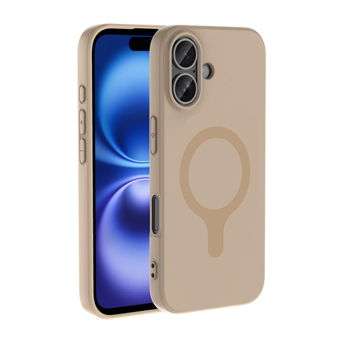 iPhone 17 Kılıf M-Safe Şarj Özellikli Aris Silikon Kılıf - Krem