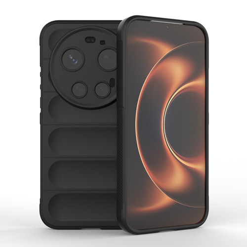 Xiaomi 17 Ultra Kılıf Esnek TPU Oyuklu Arka Yüzey Tasarımlı Etnik Silikon Kılıf - Siyah
