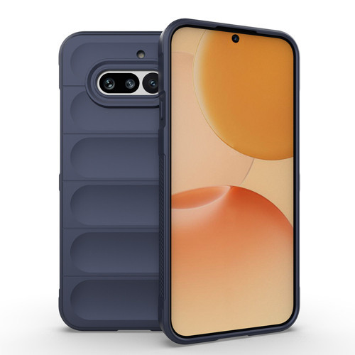Nothing Phone 4A Kılıf Esnek TPU Oyuklu Arka Yüzey Tasarımlı Etnik Silikon Kılıf - Lacivert