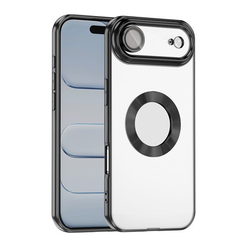 iPhone 17 Air Kılıf Kamera Korumalı Logo Gösteren Omega Kılıf - Siyah