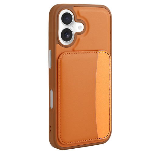 iPhone 17 Kılıf Kartlıklı X-Kart Silikon Kılıf - Turuncu