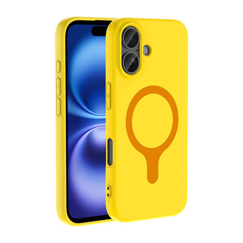 iPhone 17 Kılıf M-Safe Şarj Özellikli Aris Silikon Kılıf - Sarı