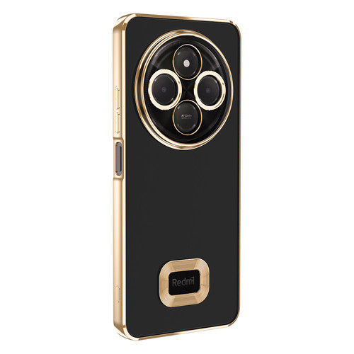 Xiaomi Redmi 14C 4G Kılıf Kamera Korumalı Logo Gösteren Omega Kılıf - Gold