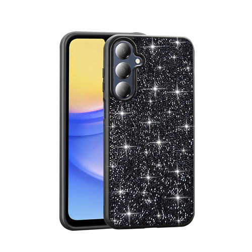Galaxy A26 Kılıf Parlak Taşlı Tasarım Pırlanta Kılıf - Siyah