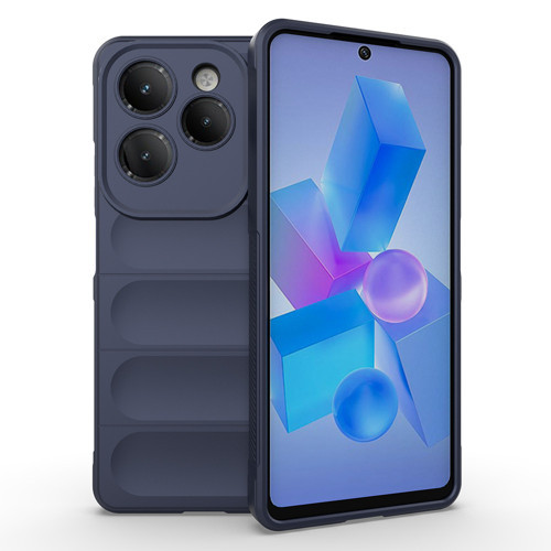 İnfinix Hot 40 Pro Kılıf Esnek TPU Oyuklu Arka Yüzey Tasarımlı Etnik Silikon Kılıf - Lacivert