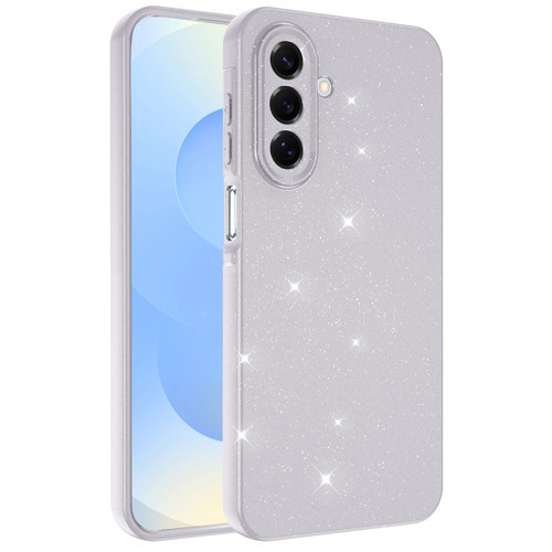 Galaxy A17 Kılıf Kamera Korumalı Simli Lüks Koton Kılıf - Beyaz