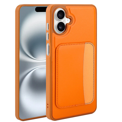 Galaxy A07 Kılıf Kartlıklı X-Kart Silikon Kılıf - Turuncu