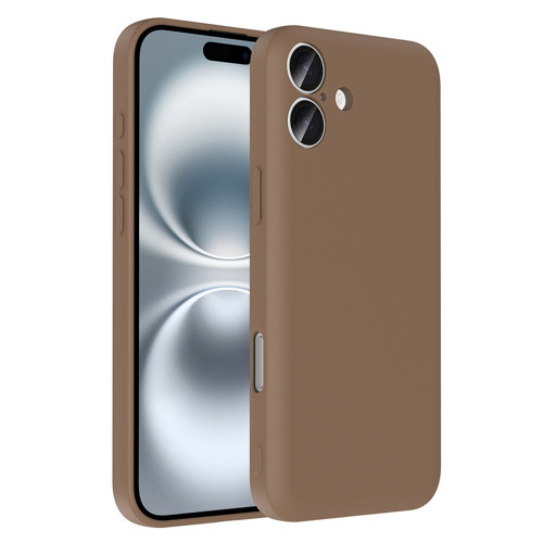 iPhone 16 Kılıf Kamera Korumalı Kartlık Hazneli Vitra Kılıf - Kahverengi