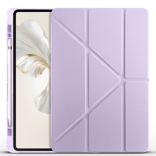 Honor Pad 9 Kılıf Tri Folding Kalem Bölmeli Standlı Kılıf - Lila