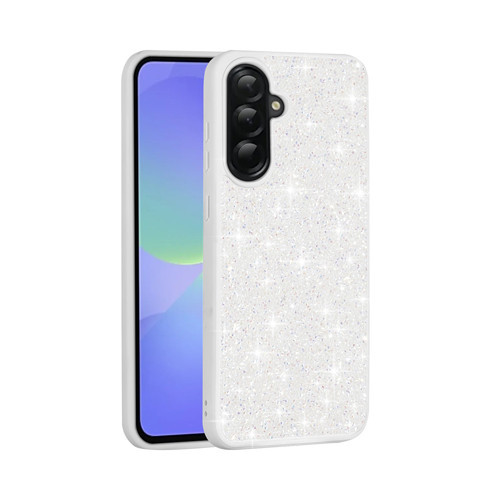 Galaxy A56 Kılıf Parlak Taşlı Tasarım Pırlanta Kılıf - Beyaz