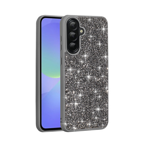 Galaxy A56 Kılıf Parlak Taşlı Tasarım Pırlanta Kılıf - Gri