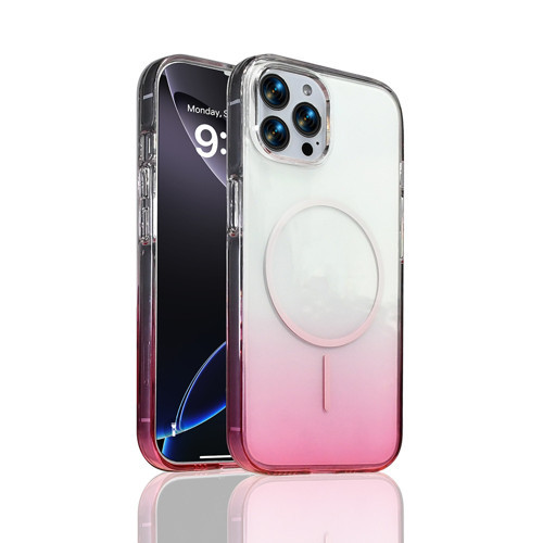 iPhone 15 Pro Max Kılıf M-Safe Şarj Özellikli Septik Silikon Kılıf - Pembe