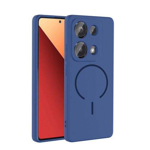 Xiaomi Redmi Note 13 Pro 4G Kılıf M-safe Şarj Özellikli Meta Kılıf - Lacivert
