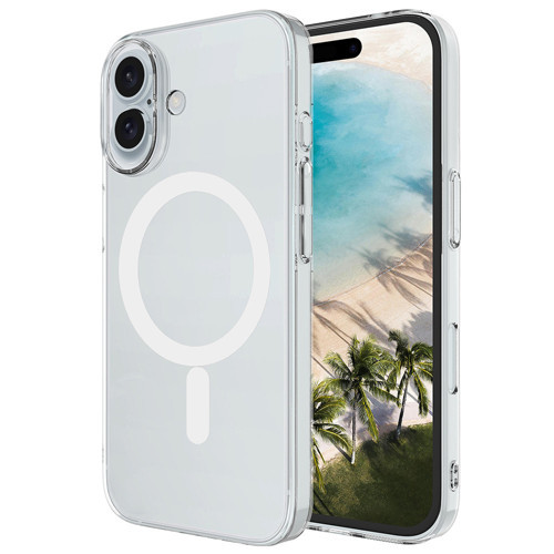 iPhone 17 Kılıf IC Çipli M-Safe Şarj Özellikli Şeffaf Kamera Çerçeveli Toledo Kılıf - Şeffaf