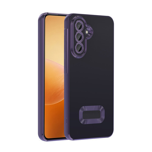 Galaxy A36 Kılıf Kamera Korumalı Logo Gösteren Omega Kılıf - Derin Mor