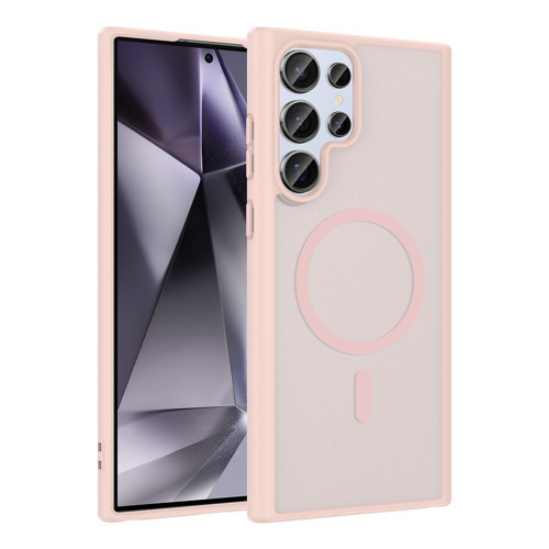 Galaxy S24 Ultra Kılıf M-safe Şarj Özellikli Babet Kılıf - Pembe