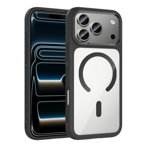 iPhone 17 Pro Kılıf M-Safe Şarj Özellikli Metal Kamera Çerçeveli Tiko Kılıf - Siyah