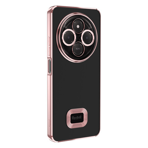 Xiaomi Redmi 14C 4G Kılıf Kamera Korumalı Logo Gösteren Omega Kılıf - Rose Gold