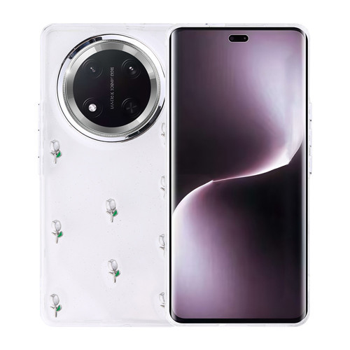 Honor Magic 7 Lite Kılıf Airbag Tasarımlı Simli Şeffaf Kutup Kılıf - Lale