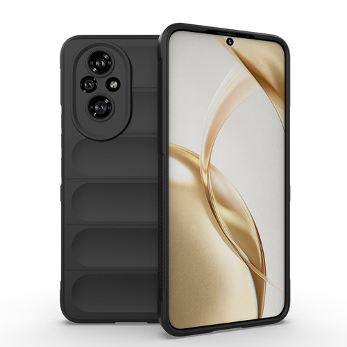 Honor 200 Kılıf Esnek TPU Oyuklu Arka Yüzey Tasarımlı Etnik Silikon Kılıf - Siyah