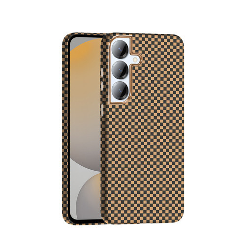 Galaxy S25 Plus Kılıf M-safe Şarj Özellikli Karbon Fiber Görünümlü Gros Kılıf - Desert Titanyum