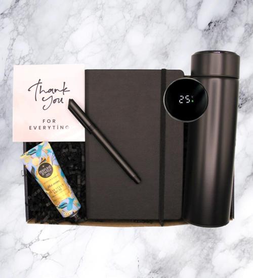 HEDİYE SETİ - DERECELİ TERMOS & DEFTER & ROLLER KALEM & KREM