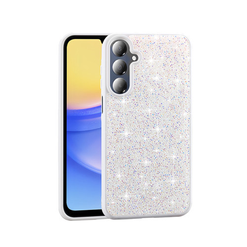 Galaxy A26 Kılıf Parlak Taşlı Tasarım Pırlanta Kılıf - Beyaz