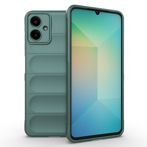 Galaxy A07 Kılıf Esnek TPU Oyuklu Arka Yüzey Tasarımlı Etnik Silikon Kılıf - Koyu Yeşil