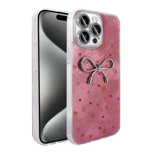 iPhone 15 Pro Kılıf Kamera Korumalı Figürlü Ponti Silikon Kılıf - Açık Pembe