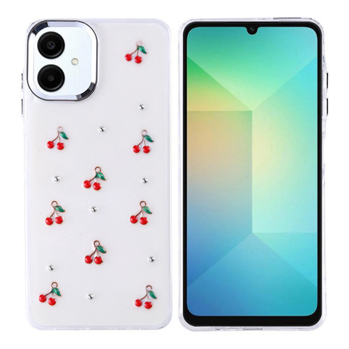 Galaxy A06 Kılıf Airbag Tasarımlı Simli Şeffaf Kutup Kılıf - Kiraz