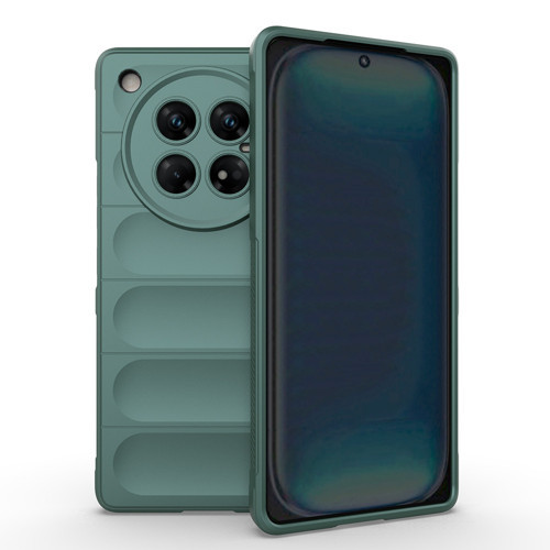 İnfinix Zero 40 5G Kılıf Esnek TPU Oyuklu Arka Yüzey Tasarımlı Etnik Silikon Kılıf - Koyu Yeşil
