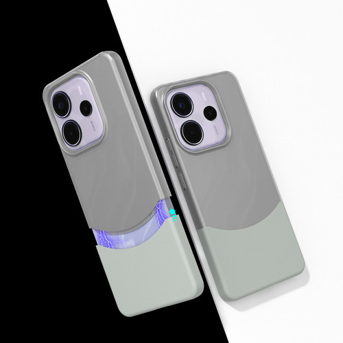 Xiaomi Redmi Note 14 5G Kılıf Mıknatıslı Duble Kılıf - Gri