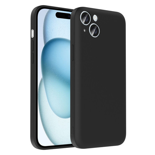 iPhone 15 Kılıf Kamera Korumalı Kartlık Hazneli Vitra Kılıf - Siyah