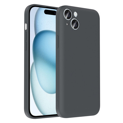 iPhone 15 Kılıf Kamera Korumalı Kartlık Hazneli Vitra Kılıf - Gri