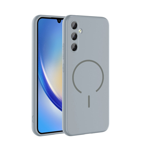 Galaxy A34 Kılıf M-safe Şarj Özellikli Meta Kılıf - Titanyum-Gri