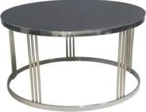 Brc 17565 sehpa C Model Siyah Temper Cam Metal Gümüş krom Kaplama Ayak El Yapım