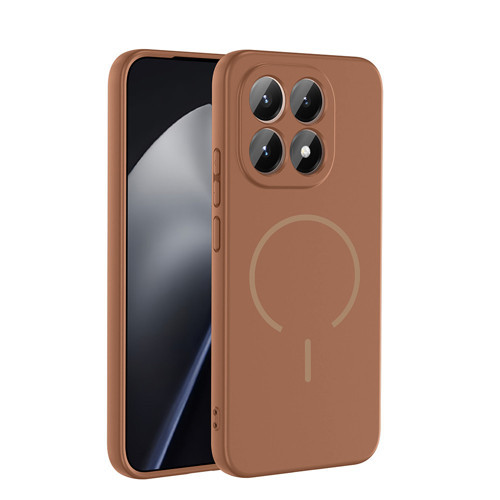 Xiaomi 15T Kılıf M-safe Şarj Özellikli Meta Kılıf - Kahverengi