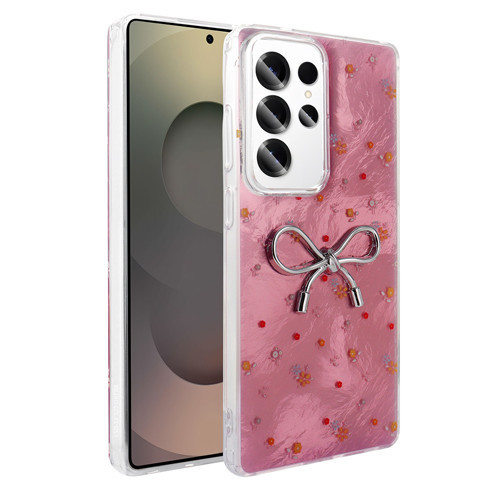 Galaxy S23 Ultra Kılıf Kamera Korumalı Figürlü Ponti Silikon Kılıf - Açık Pembe