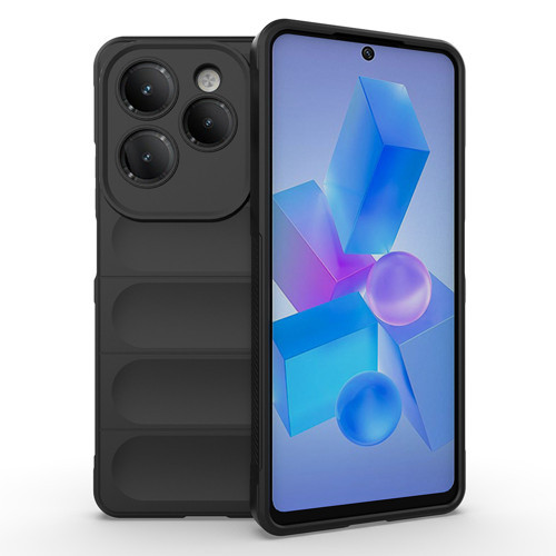 İnfinix Hot 40 Pro Kılıf Esnek TPU Oyuklu Arka Yüzey Tasarımlı Etnik Silikon Kılıf - Siyah