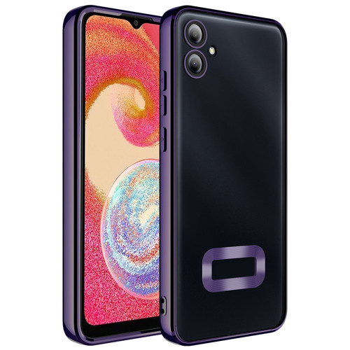 Galaxy A06 Kılıf Kamera Korumalı Logo Gösteren Omega Kılıf - Derin Mor