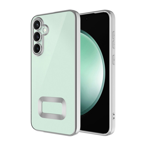 Galaxy A16 Kılıf Kamera Korumalı Logo Gösteren Omega Kılıf - Gümüş