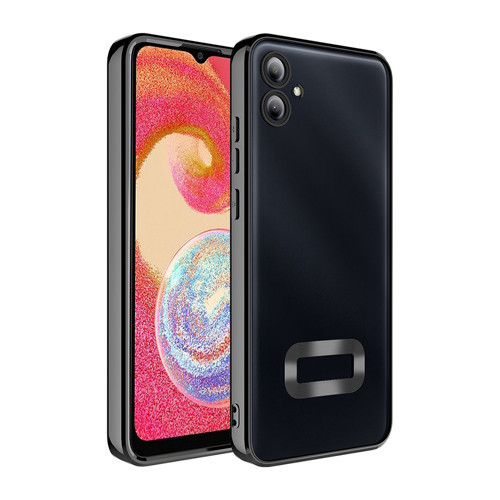 Galaxy A06 Kılıf Kamera Korumalı Logo Gösteren Omega Kılıf - Siyah