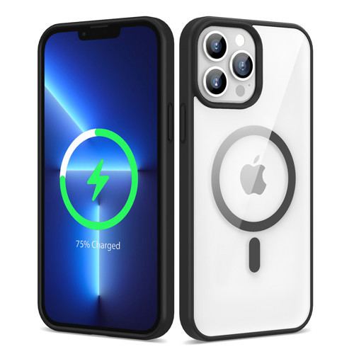 iPhone 13 Pro Kılıf M-safe Wireless Şarj Özellikli Silikon Ege Kılıf - Siyah