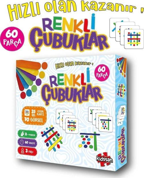 Renkli Çubuklar Oyunu Eğlenceli Kutu Oyunu Eğitici Oyuncak