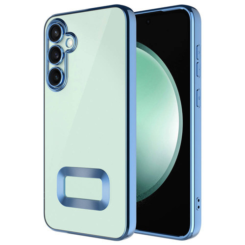 Galaxy S24 Plus Kılıf Kamera Korumalı Logo Gösteren Omega Kılıf - Sierra Mavi