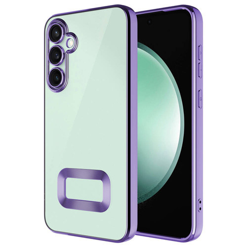 Galaxy S24 Plus Kılıf Kamera Korumalı Logo Gösteren Omega Kılıf - Lila