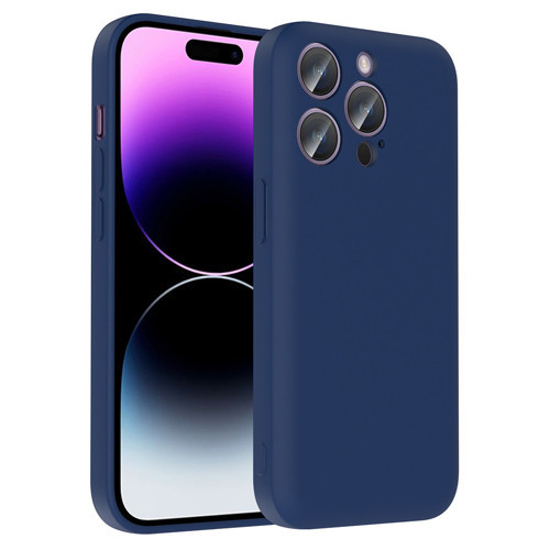 iPhone 14 Pro Max Kılıf Kamera Korumalı Kartlık Hazneli Vitra Kılıf - Lacivert